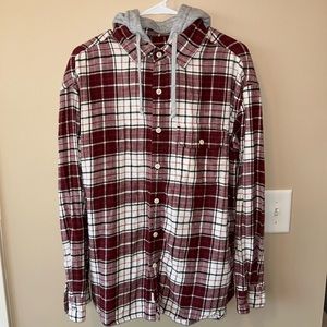 American Eagle Flannel Hoodie